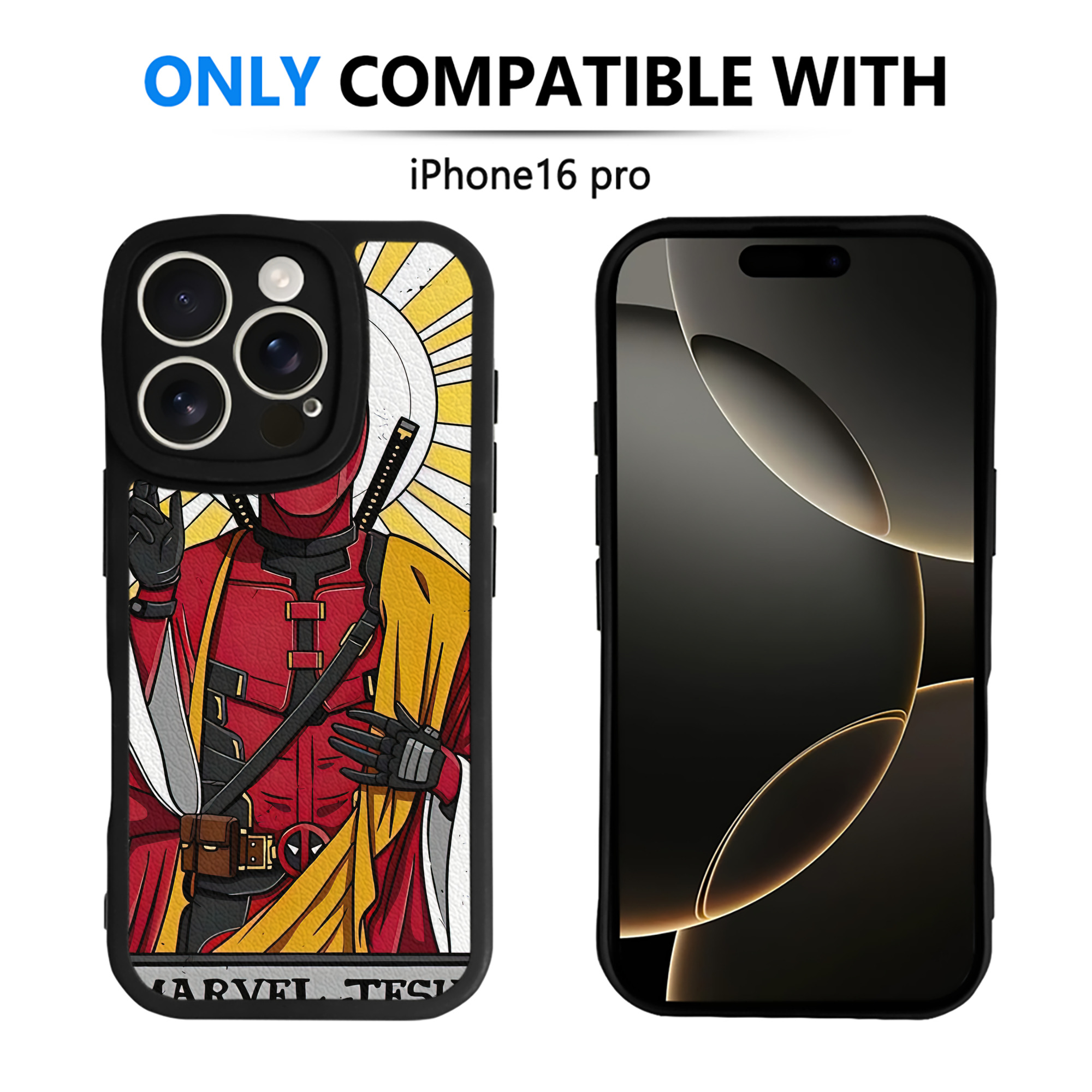 （画像用） Deadpool デッドプール 【iPhone 16シリーズ対応】シリコンスマホケース（レザー調） 材質：シリコン